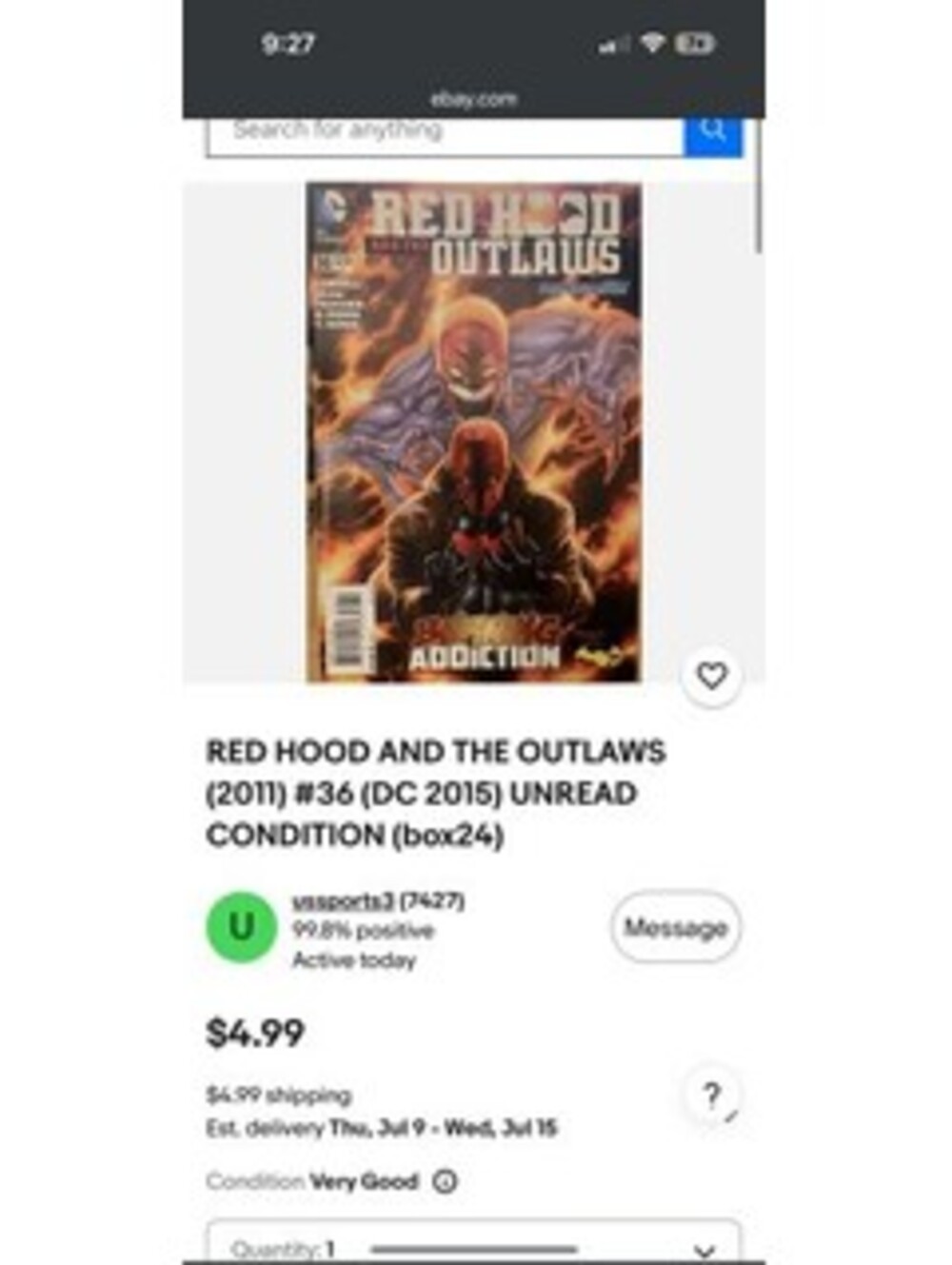 RED HOOD AND THE OUTLAWS (2011) #36 Comic Book - Unread Condition